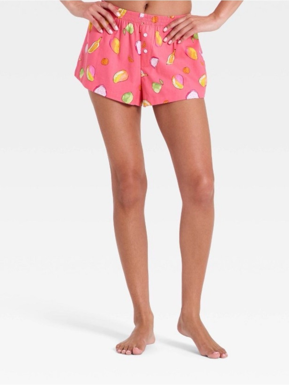 wild fable Coral Pink Fruit-Print Lounge Shorts